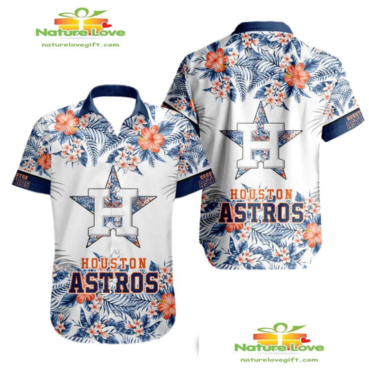 Houston Astros Tropical Flower Hawaiian Shirt for Men and Women Aloha Shirt