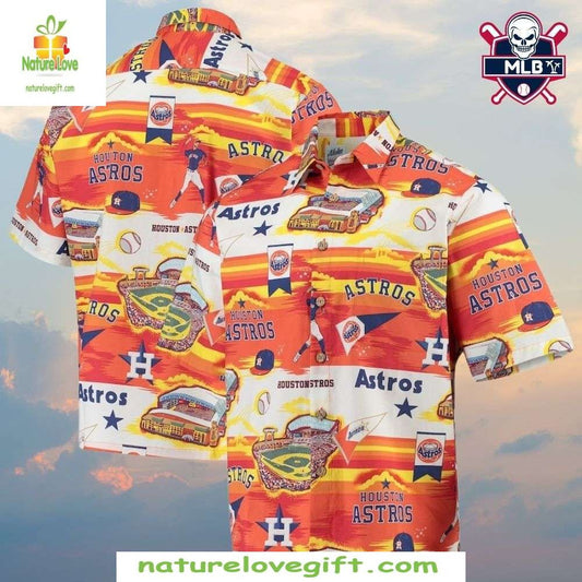 Houston Astros Hawaiian Shirt Vibrant MLB Baseball Apparel Summer Game Day
