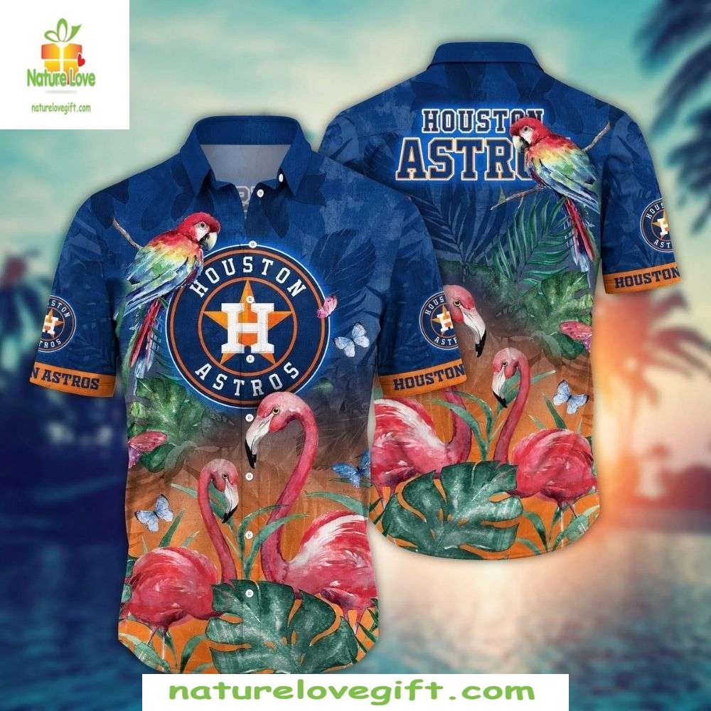 Houston Astros Hawaiian Shirt Tropical Flamingo Parrot Baseball Apparel