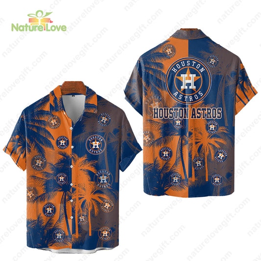 Houston Astros Tropical Palm Trees MLB Hawaiian Shirt