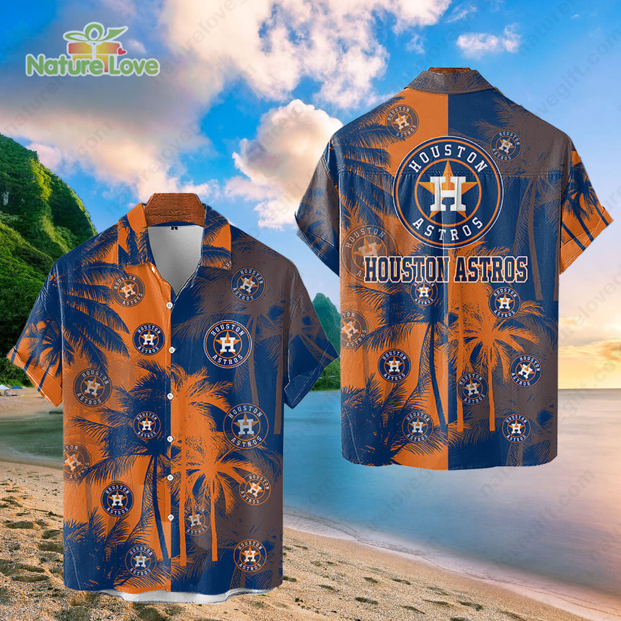 Houston Astros Tropical Palm Trees MLB Hawaiian Shirt