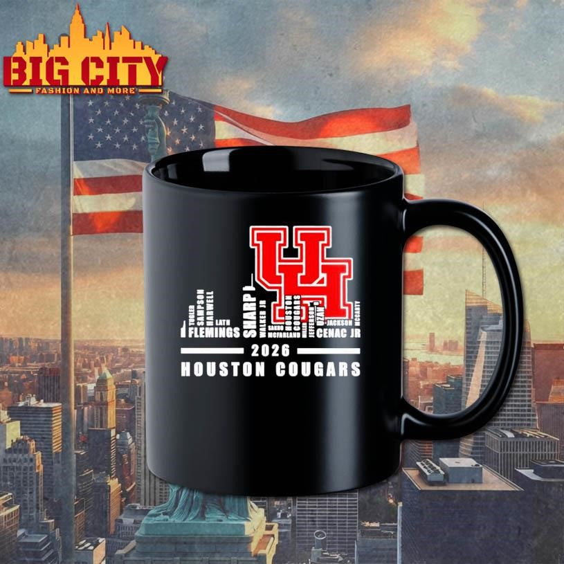 Houston Cougars 2026 players names city skyline Shirt