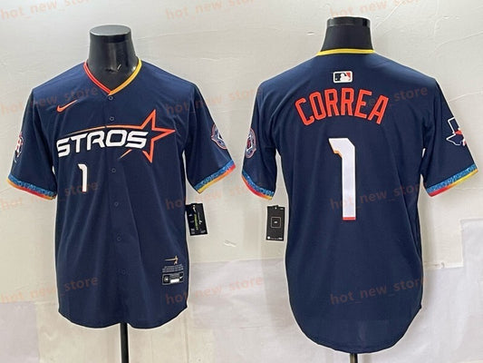 Houston Astros #1 Carlos Correa Astros 4 Collaboration Style 5