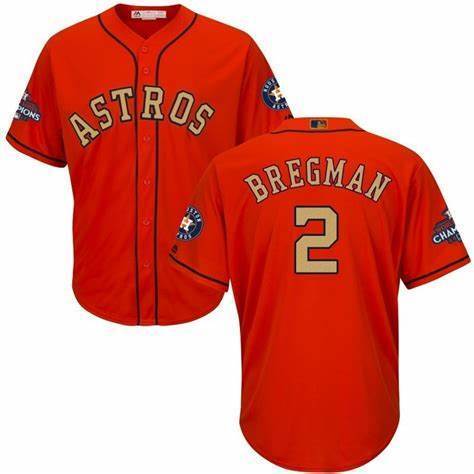 Houston Astros #2 Alex Bregman Astros 2 Orange Fan Edition