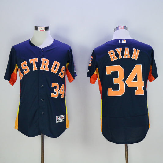 Houston Astros #34 Nolan Ryan Astros 34 Navy Elite Retro Player