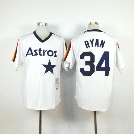 Houston Astros #34 Nolan Ryan Astros 34 White Retro