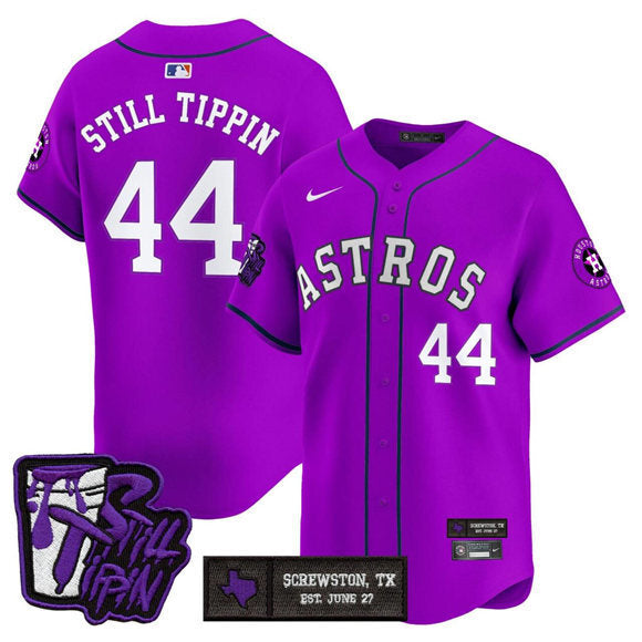 Houston Astros #44 Still Tippin DJ Screw Still Tippin Purple Patch Vapor Limited