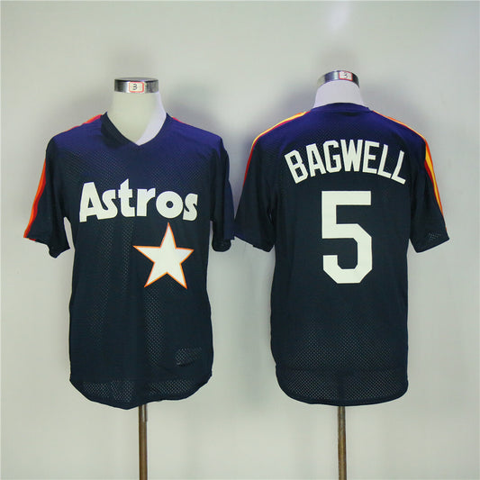 Houston Astros #5 Jeff Bagwell Astros 5 Blue BP Edition Retro
