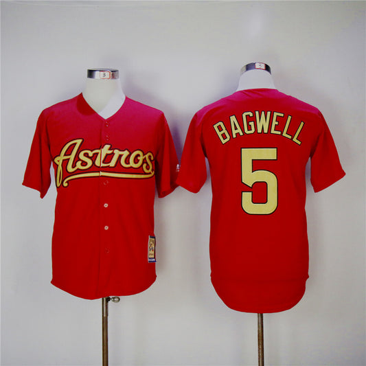 Houston Astros #5 Jeff Bagwell Astros 5 Red Inverted New Retro