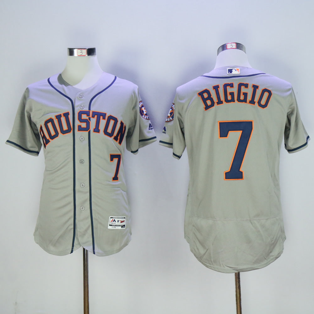 Houston Astros #7 Craig Biggio Astros 7 Gray Elite Retro Player