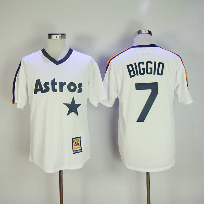 Houston Astros #7 Craig Biggio Astros 7 White Fan Retro Style 2
