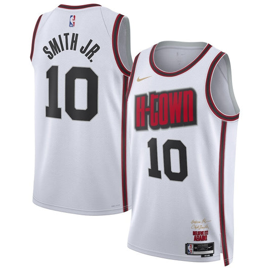 Houston Rockets #10 Jabari Smith Jr. Unisex 202425 Swingman Player Jersey - City Edition - White