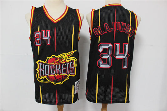 Houston Rockets #34 Hakeem Olajuwon Rockets 34 # Rockets Black Retro Limited Edition Jersey