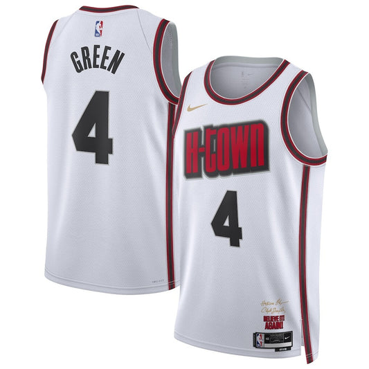 Houston Rockets #4 Jalen Green Unisex 202425 Swingman Player Jersey - City Edition - White