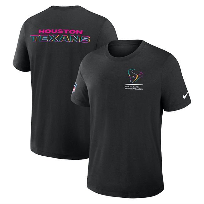 Houston Texans Black 2025 Crucial Catch Tri-Blend Dri-FIT T-Shirt