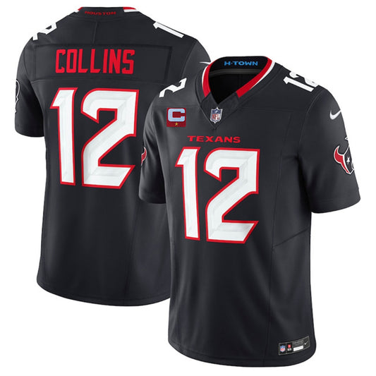 Houston Texans #12 Nico Collins Navy 2025 F.U.S.E. With 1-Star C Patch Vapor Limited
