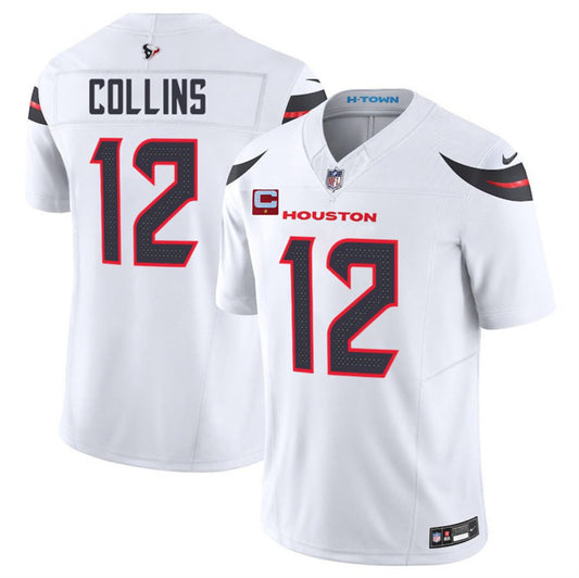 Houston Texans #12 Nico Collins White 2025 F.U.S.E. With 1-Star C Patch Vapor Limited