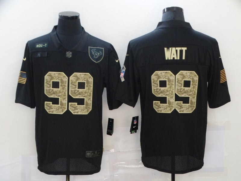 Houston Texans #99 J.J. Watt 20 Salute Camo Text 695