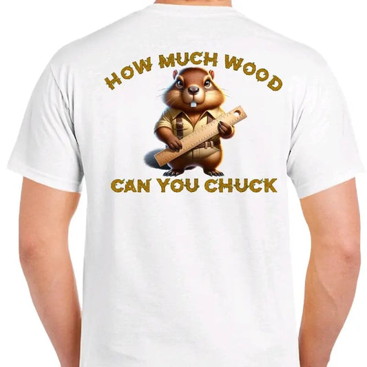 How Much Wood Can You Chuck? Men's funny T-shirt Menswear Casual humorous Hoodie, Sweatshirt | InkThreadWorks.com