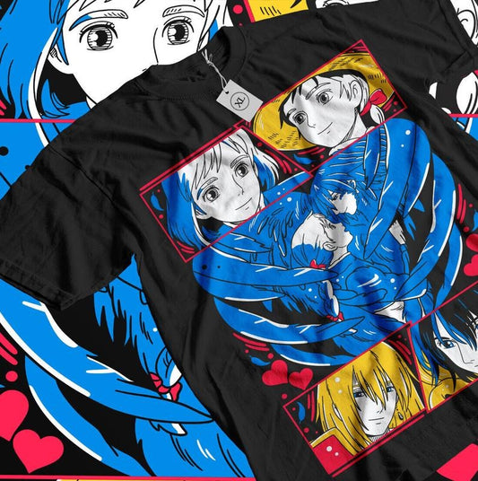 Howl and Sophie T-Shirt S-4XL Howl's Moving Castle Hayao Miyazaki Anime Gifts Shirt