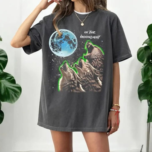 Howling Wolves Vintage Shirt, Funny Meme T-Shirt