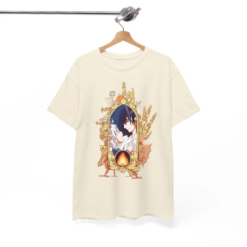 Howls Moving Castle Tshirt, Happy 20th Aniversary, Howl And Sophie, Calcifer, Anime