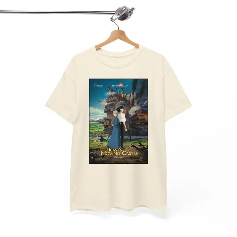 Howls Moving Castle Tshirt, Happy 20th Aniversary, Howl And Sophie, Calcifer, Animestyle{n002}2