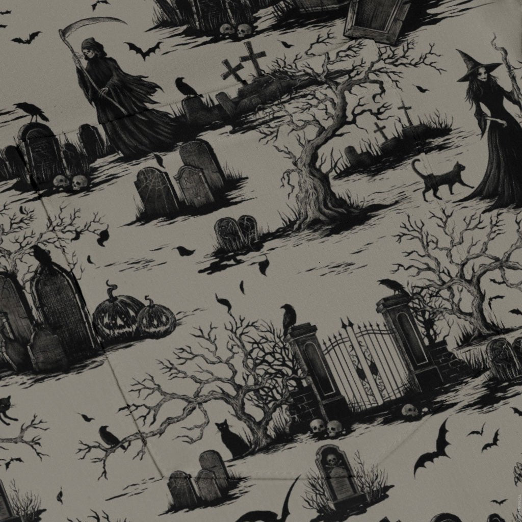 Haunted Graveyard Dark Long Sleeve Button Up Shirt