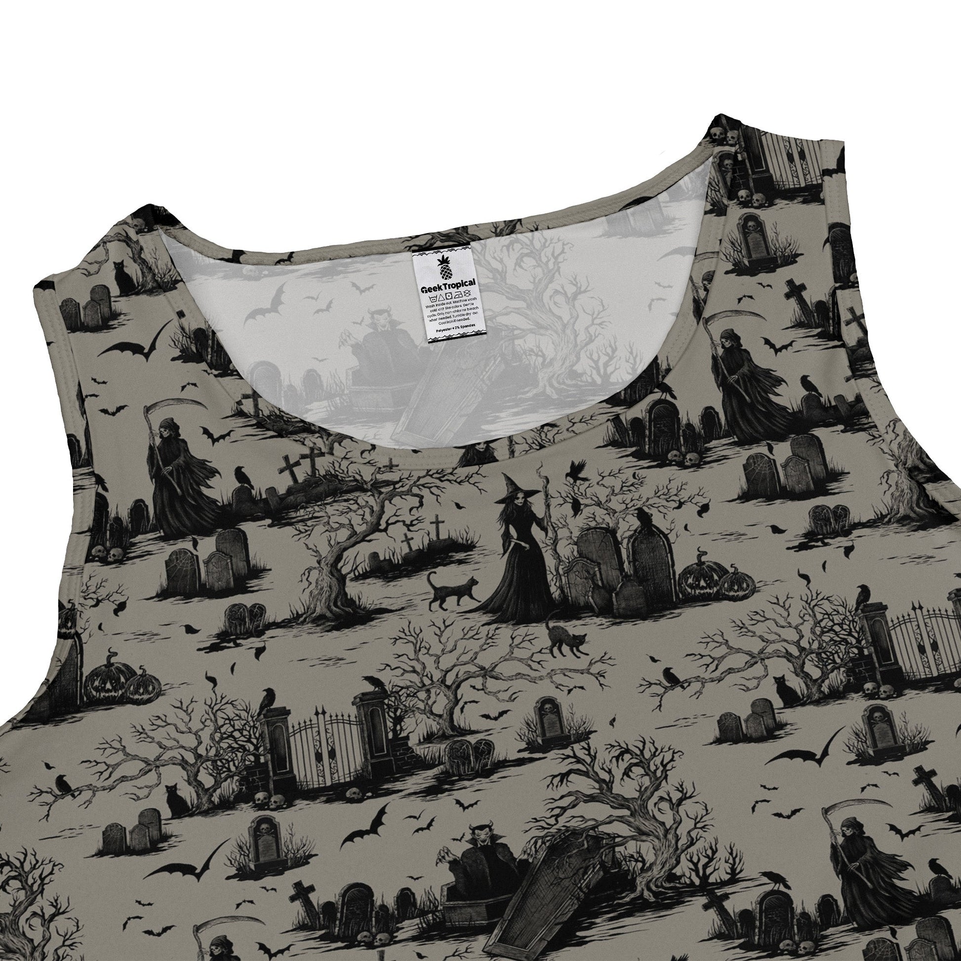Haunted Graveyard Dark Sleeveless Dress