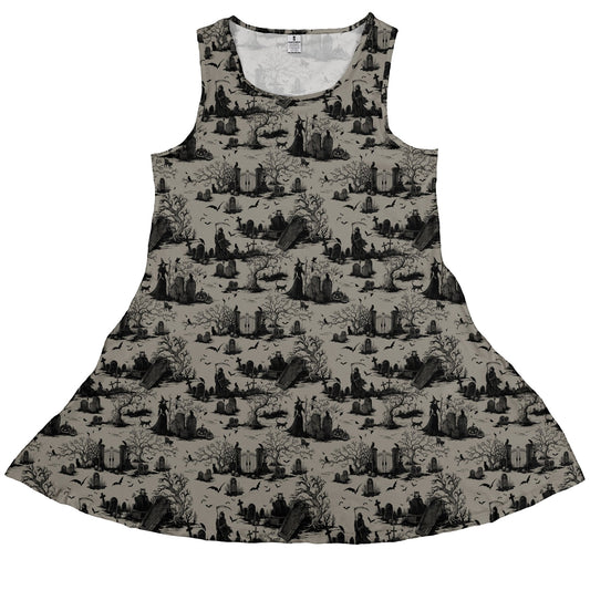 Haunted Graveyard Dark Sleeveless Dress