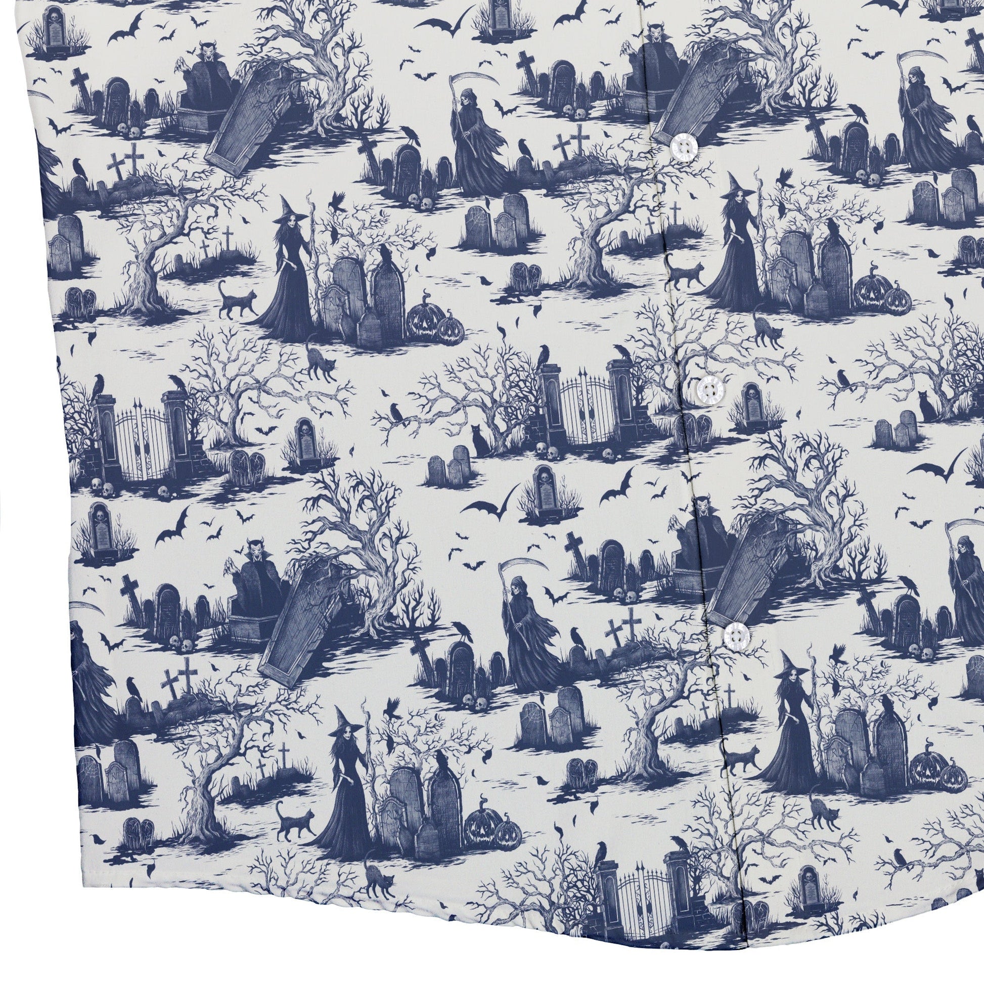Haunted Graveyard Light Button Up Shirt