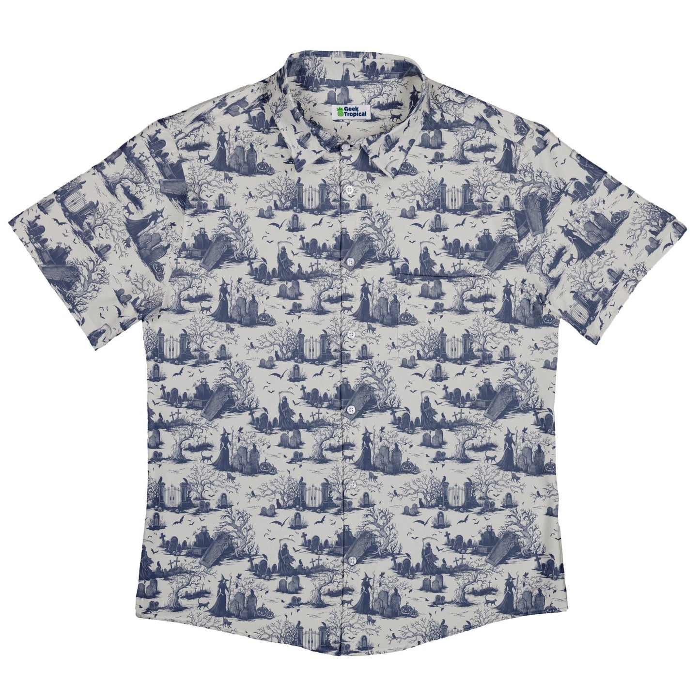 Haunted Graveyard Light Button Up Shirt