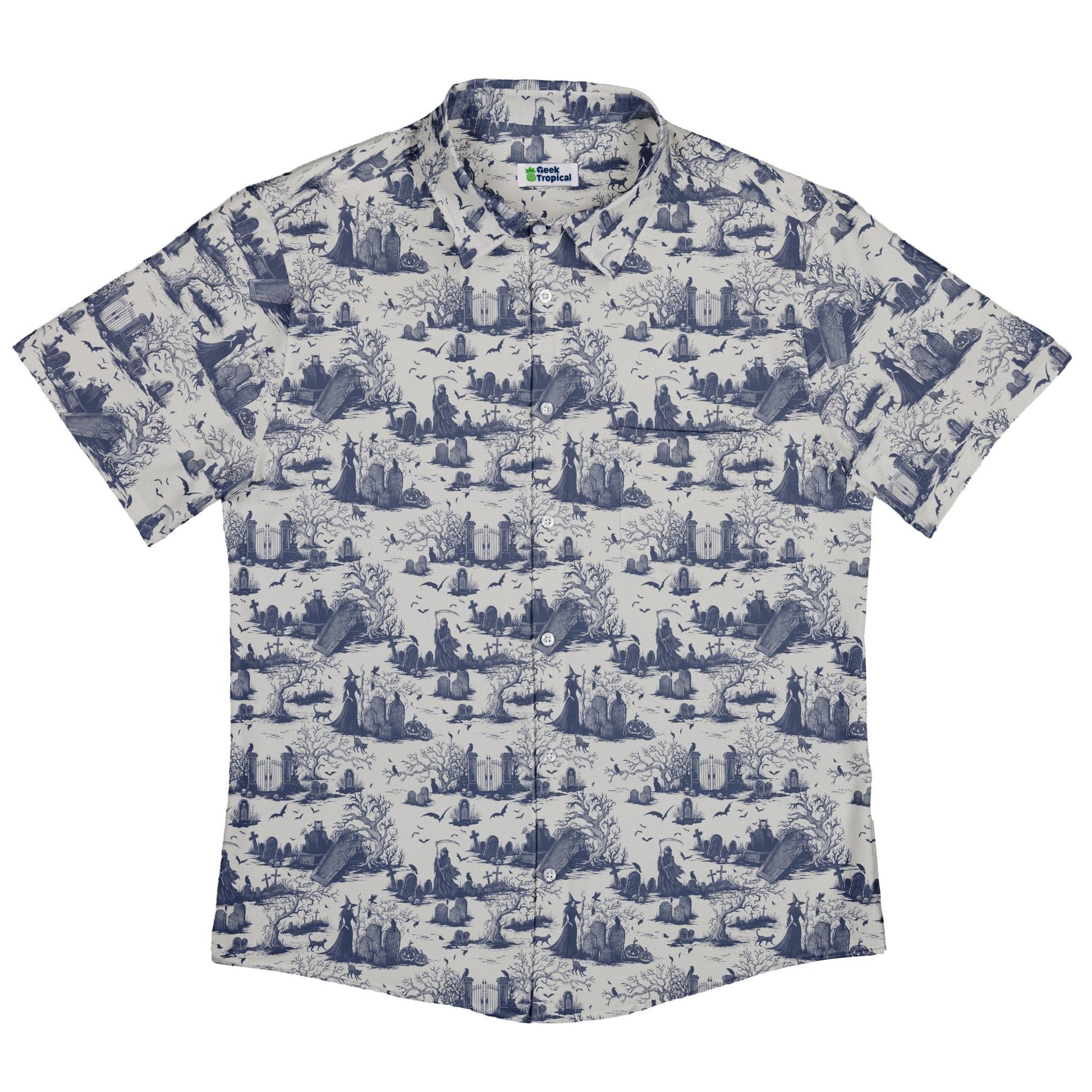 Haunted Graveyard Light Button Up Shirt