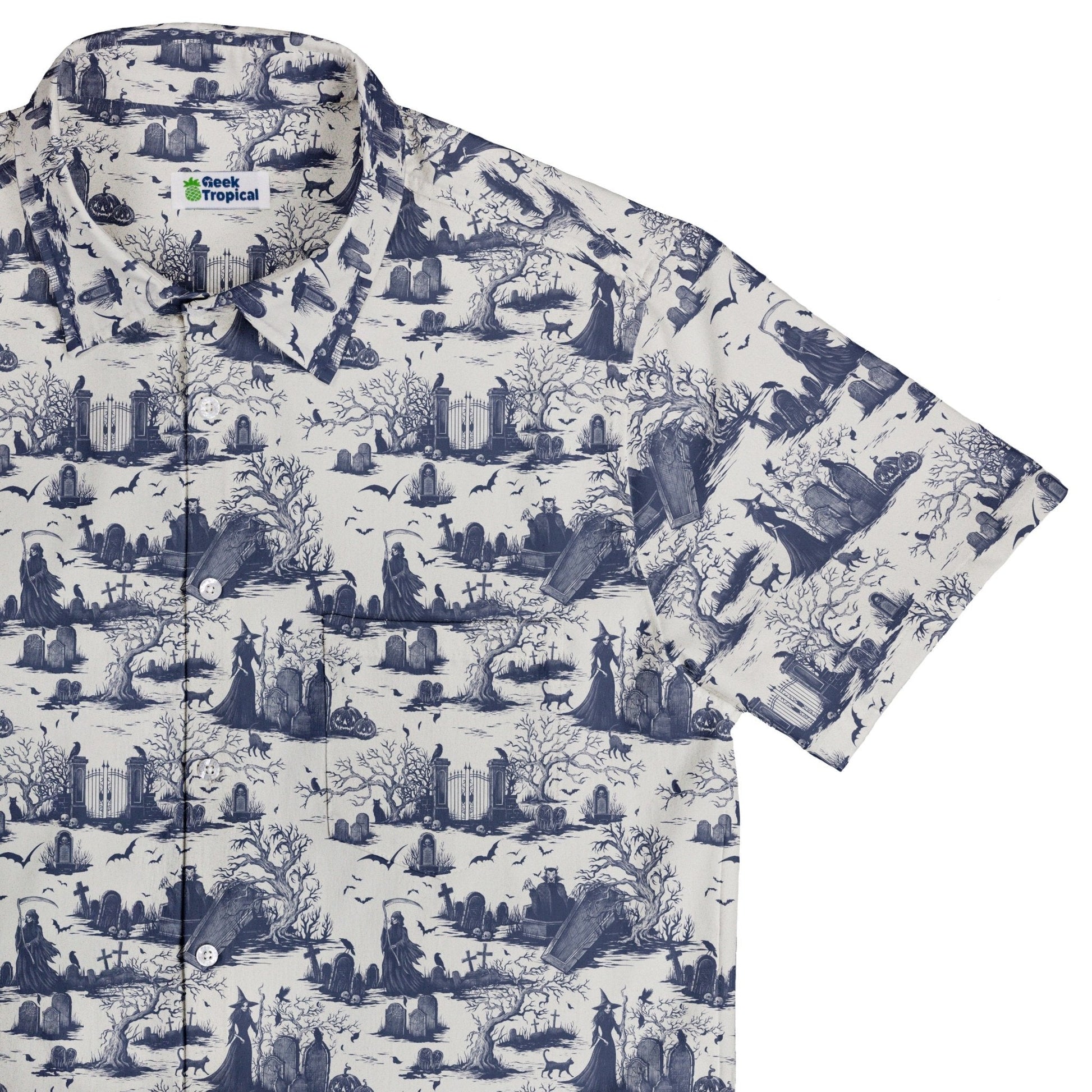Haunted Graveyard Light Button Up Shirt