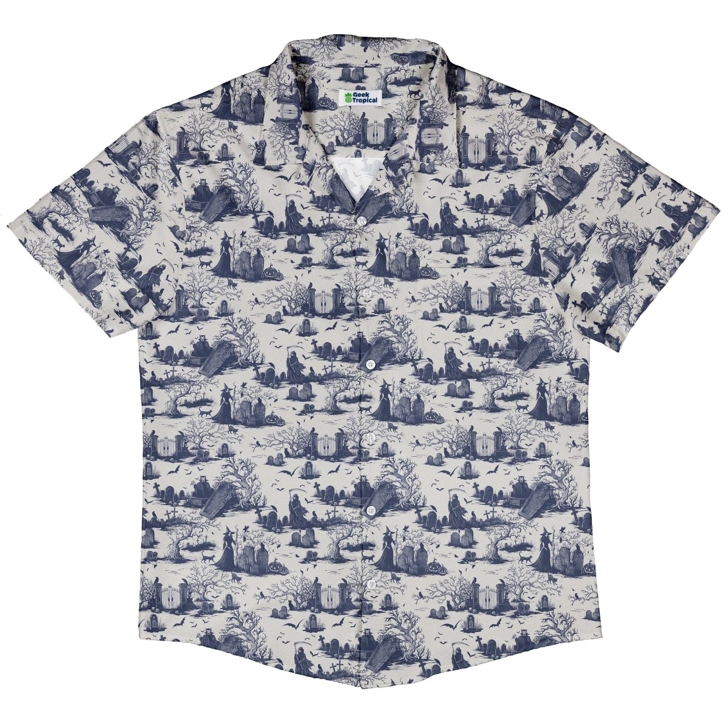Haunted Graveyard Light Button Up Shirt