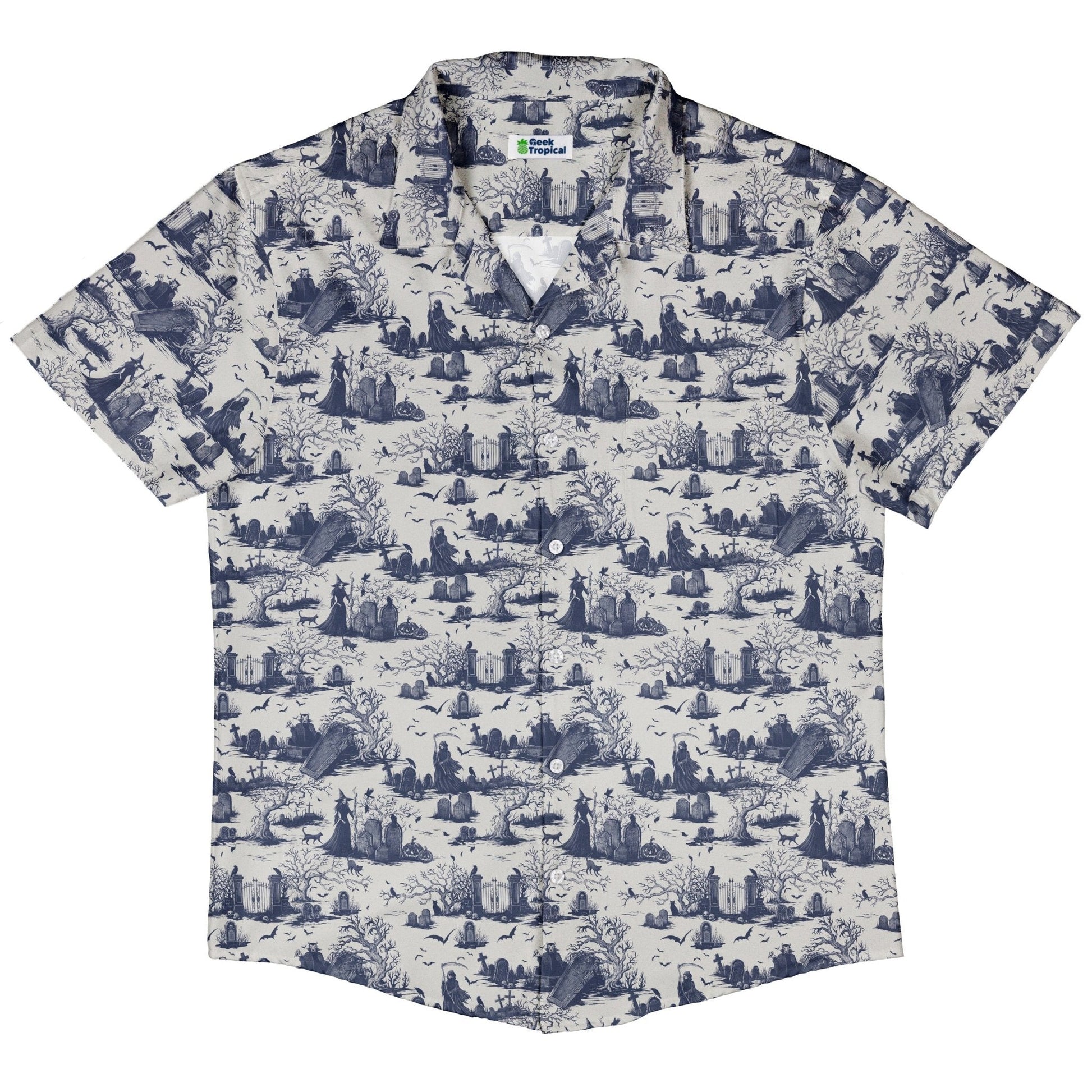 Haunted Graveyard Light Button Up Shirt