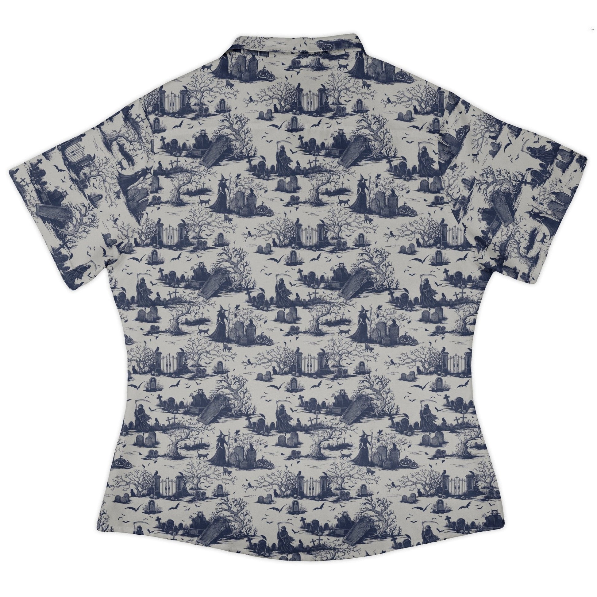 Haunted Graveyard Light Curvy Button Up Shirt
