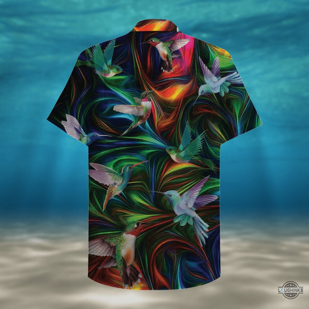 Hummingbird Fantasy Hawaiian Shirt Aloha Summer Beach Button Up Shirts And Shorts