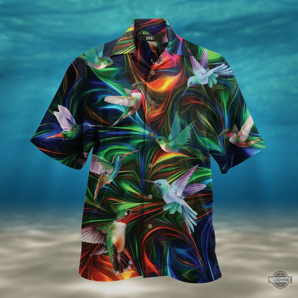 Hummingbird Fantasy Hawaiian Shirt Aloha Summer Beach Button Up Shirts And Shorts