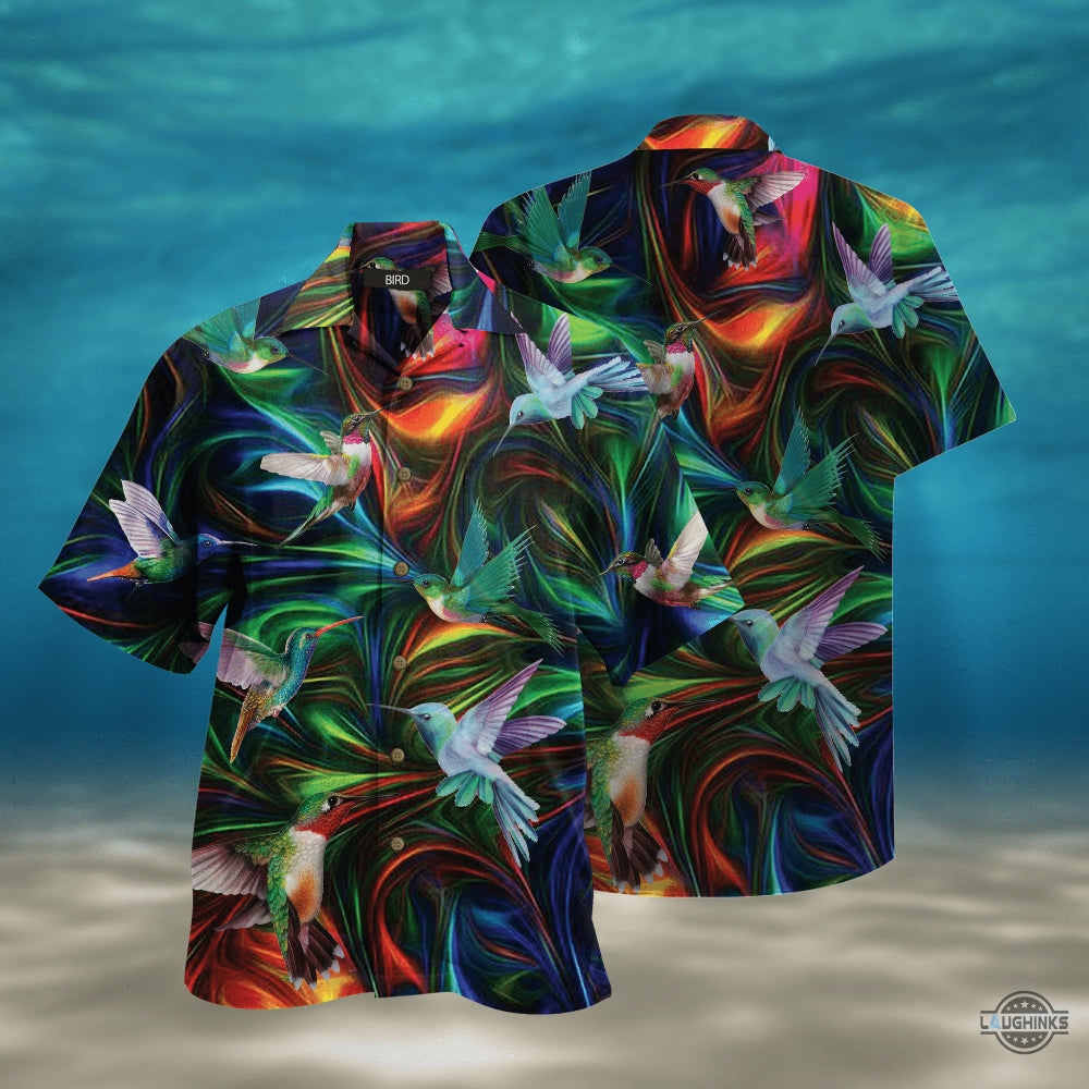 Hummingbird Fantasy Hawaiian Shirt Aloha Summer Beach Button Up Shirts And Shorts