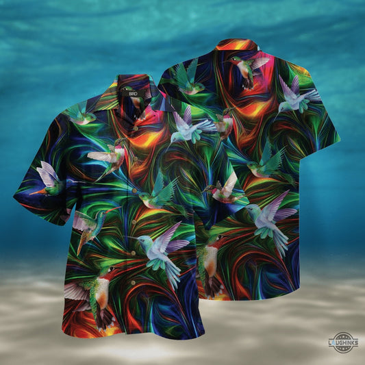Hummingbird Fantasy Hawaiian Shirt Aloha Summer Beach Button Up Shirts And Shorts