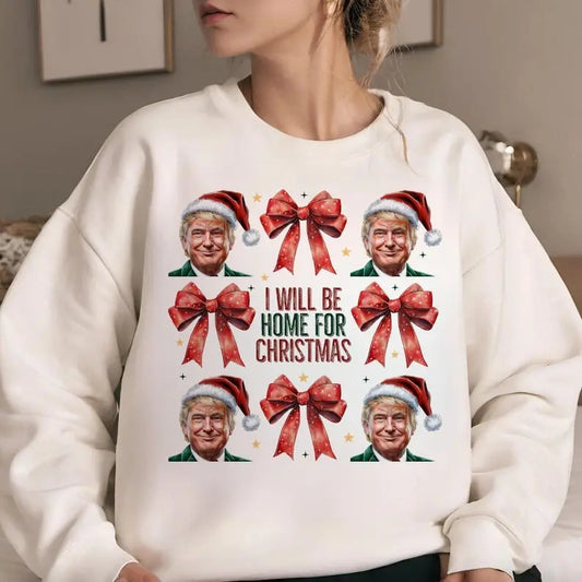 Humorous Trump Christmas Shirt, Christmas Sweatshirt, Funny Christmas, Sublimation Shirt, Trump Bow Shirt, For Men, For...