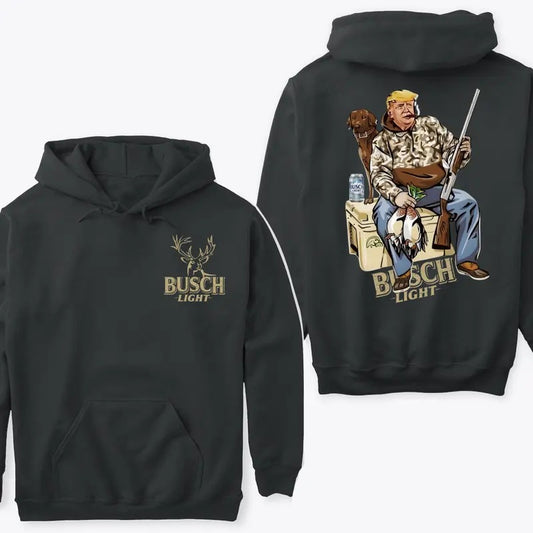 Hunter Trump With Busch Light Beer 2 Siders Hoodie Sweatshirt TShirt, Trump and Your Hunt Dog, Hunting Season, Hoodie for...