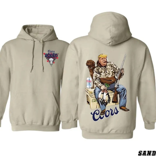 Hunter Trump With Coors Light Beer 2 Siders Hoodie, Trump and Your Hunt Dog, Hunting Season, Casual, Classic Fashion Cotton Underwear Shirt Womenswear And Menswear