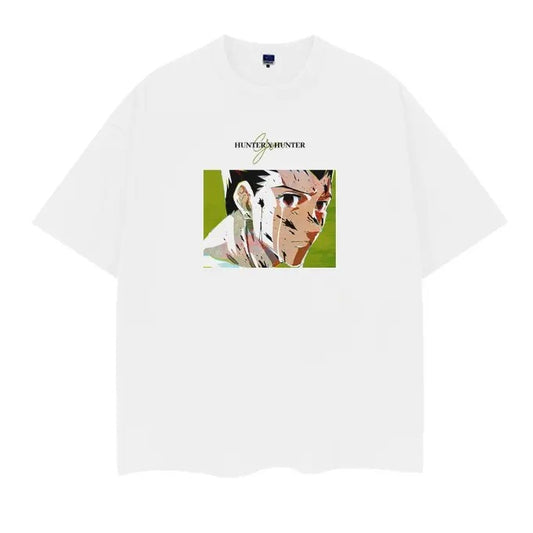 Hunter x Hunter "Future Gon" Heavyweight Vintage Tee 100% Cotton Oversized Anime T-shirt Original Design with DTG Printing Menswear Top Casual Streetwear White Baggy Crewneck Tshirt Tropical Shortsleeve