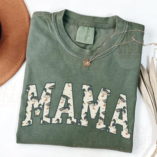 Hunting Mama Shirt Duck Hunting Shirt Mallard duck Shirt Mama of Hunters Camo Mama Shirt, Hunting Season Mom Life Shirt...