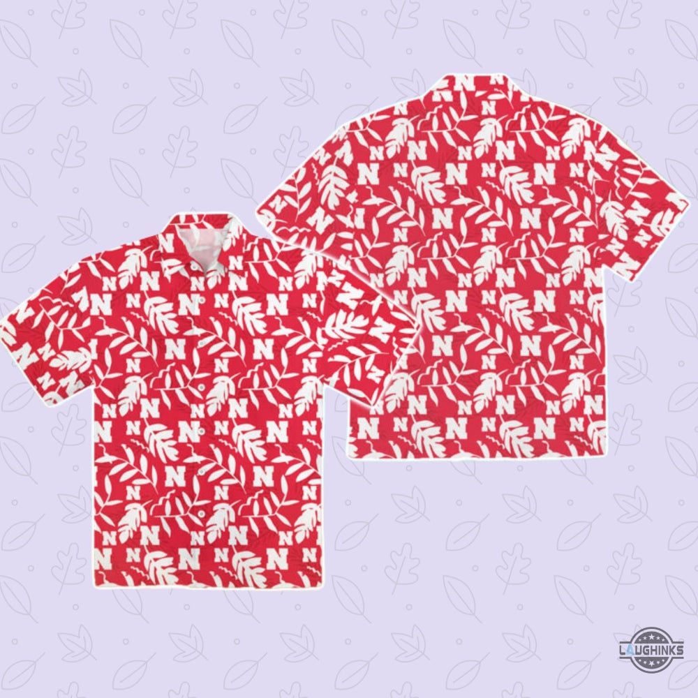Husker Hawaiian Shirt And Shorts Nebrask Cornhusker Football Aloha Beach Button Up Shirt NEW