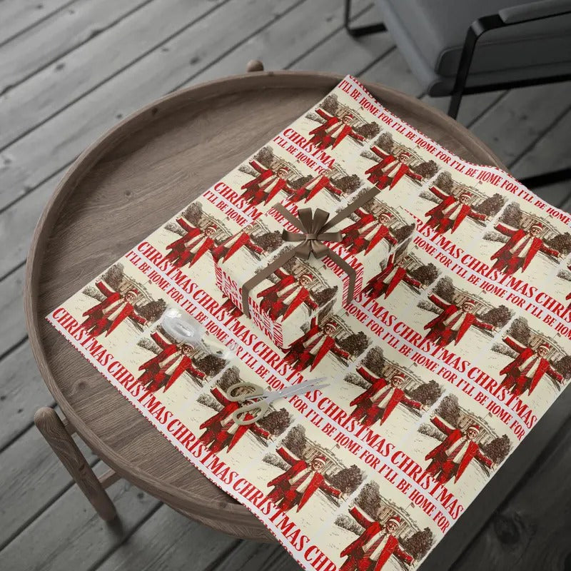 I''ll Be Home for Christmas Trump Wrapping Paper T-Shirts, Hoodie, Sweatshirt | InkThreadWorks.com