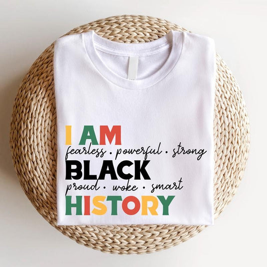 I Am Black History Shirt, Unisex African American T-shirt, Black History Month Short Sleeve, Black Women Shirt, Human Rights Shirt. Cotton Casual