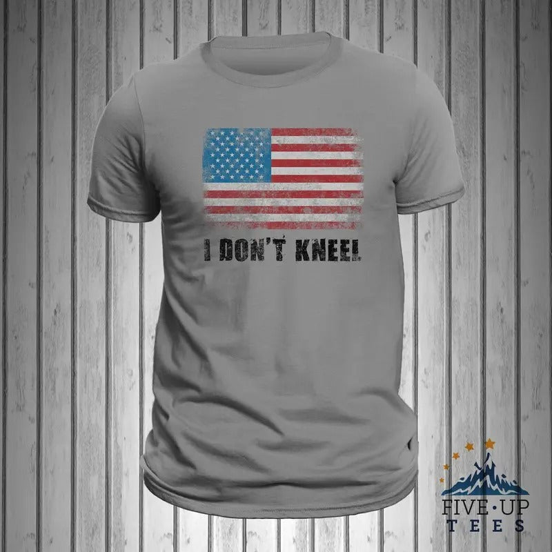 I Don't Kneel American Pride Patriotic Mens T-Shirt Casual Classic
